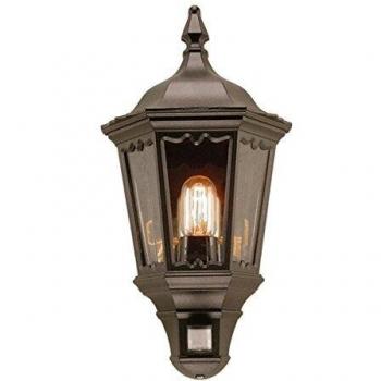 Aplique de exterior Medstead con sensor en color negro