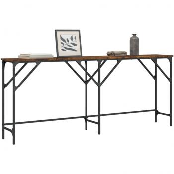 vidaXL Console Table Smoked Oak 180x29x75 cm Engineered Wood