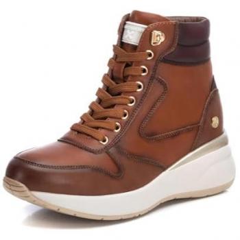 Xti - Botines deportivos de mujer con cierre de cremallera y cordones, color marrón, talla 41, altura de tacón entre 3 a 5 cm, estilo casual