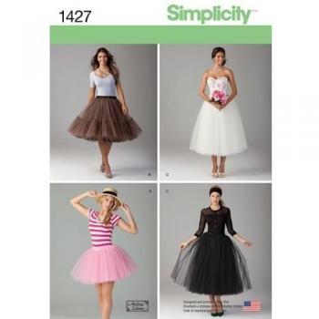 Simplicity 1427 Patrón de costura para falda de tul 3 tallas: 32 - 42