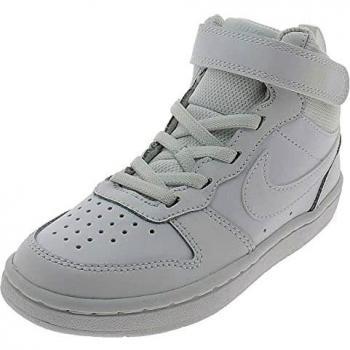 Nike Court Borough Mid 2 Little Kids Shoe - Unisex - Triple White - Size 12K