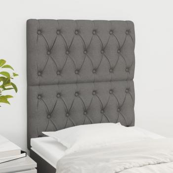Cabecero 2 piezas de tela gris oscuro 80x7x78/88 cm Vidaxl