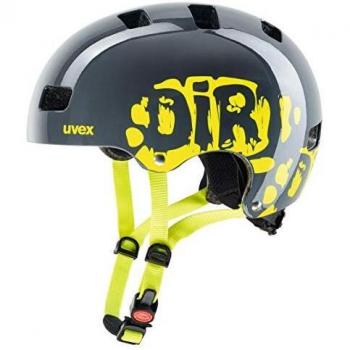 uvex Unisex-Youth, kid 3 bike helmet, dirtbike grey-lime, 51-55 cm