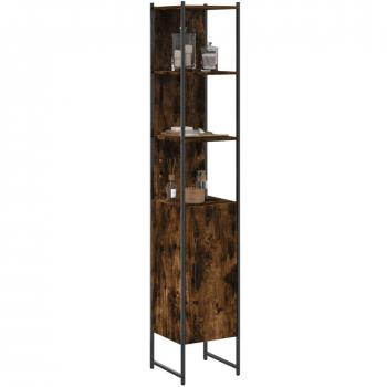 Mueble de baño roble humo 33x33x185,5 cm madera multicapa