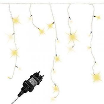 Cortina de Luces LED 10 m, 400 LEDs, Blanco Cálido, Interior/Exterior, Resistente a Intemperie