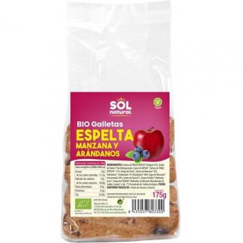 Galletas de Espelta con Manzana y Arándanos Bio Sol Natural 175g