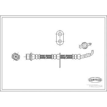 Latiguillo de freno CORTECO 19032294, tipo: latiguillo de freno, características: alta resistencia a la presión, fabricado con materiales de calidad para garantizar durabilidad y seguridad en el sistema de frenado