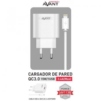 Cargador de corriente Avant Connect USB + Lightning