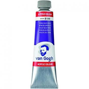 Tubo de pintura acrílica fina 40 ml Violeta Azul Permanente Van Gogh