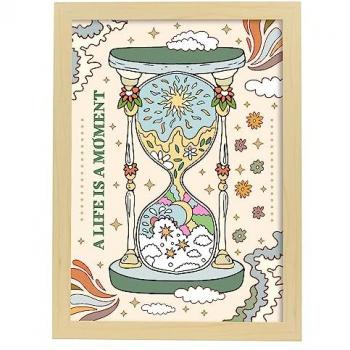 Lámina Poster La Vida es un Momento - Cuadro Decorativo A3 con Estampados Artísticos y Marco de Madera Ligera