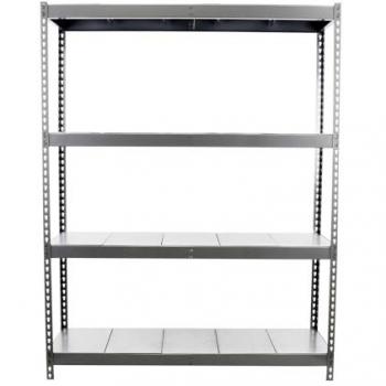 Estantería Industrial ECOFORTE 1204-4 METAL GRIS/GALVA, dimensiones 2000x1200x450 mm, capacidad de carga de 400 kg por punto de flexión, con 4 estantes,