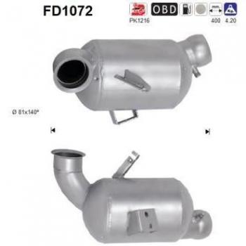 Filtro de Partículas AS FD1072 para MERCEDES-BENZ 2044901992, DPF Antiparticulado, Sistema de Escape