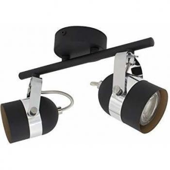 Lámpara de Techo Orientable Aluminio 2 Focos Negro Sinner