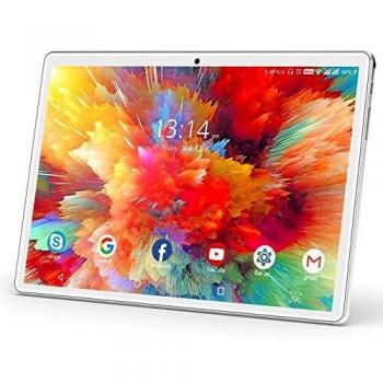 Tablet 10.1 Pulgadas Android 9.0 Tableta del teléfono 3G con 32 GB Ranura de Almacenamiento 2 Tarjeta SIM y la cámara de 5MP, WiFi, Bluetooth, GPS, de Cuatro núcleos, HD 10 Blanco