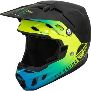 FLY Racing Casco de Cross Formula CC - Amarillo Neón, Negro Azul Amarillo (L), para adultos, alta visibilidad