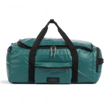 Eastpak Tarp Duffl'R M - Bolsa mediana convertible en mochila impermeable de viaje 71L turquesa oscuro negro