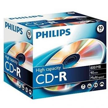 Philips CDR 90Min 800MB 40x Jewel Case 10 unidades