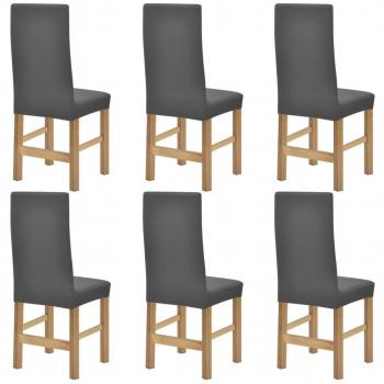 vidaXL Fundas elásticas para sillas modelo con respaldo pack de 6 unidades color gris