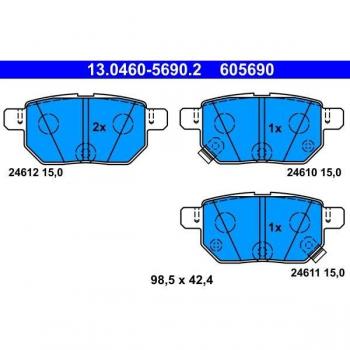 Juego de pastillas de freno ATE 13.0460-5690.2, Trasero