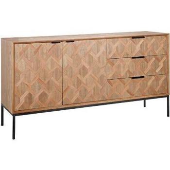 Aparador Industrial Natural salón Rombos de Madera Metal de 144x40x79 cm - LOLAhome