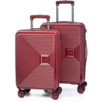 DAM Juego de 2 maletas Trolley PP resistente a la rotura con cerradura TSA numérica, 4 ruedas giratorias 360°, extraíbles, dimensiones 56x38x23 cm