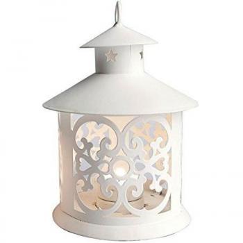 Excelsa Pagoda Lantern, Metal, Blanco, 12 x 19 cm