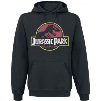 Jurassic Park Logo Sudadera con Capucha Negro XL