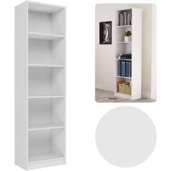 Estantería de oficina Topeshop R50 Biel, color blanco, diseño moderno, estructura resistente, múltiples estantes ajustables, ideal para almacenamiento y organización de libros y documentos