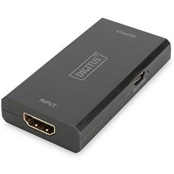 DIGITUS Amplificador de señal / repetidor HDMI hasta 30 m, 4K 60Hz UHD 3D, HDCP 2.2, Negro