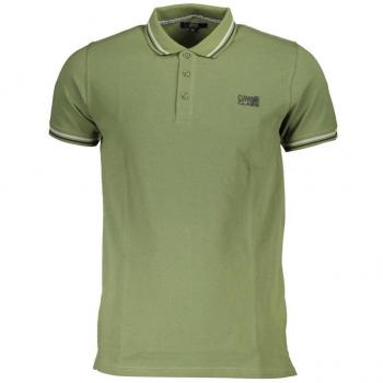 Cavalli Class Green Cotton Polo Shirt - L, Male, Polo Shirts, Size: L, Green with Print