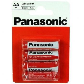 Batería Panasonic AA 1,5V Red Zinc - Blister de 4 unidades