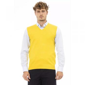 Alpha Studio Yellow Viscose Vest - IT48 | M