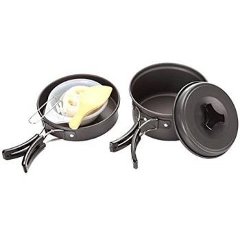 Lixada - Juego de cocina de acero inoxidable para acampada, Kochset 1