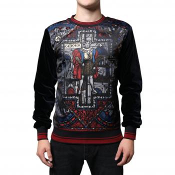 Multicolor Jacquard Crew Neck Pullover Sweater - Dolce & Gabbana, Size XS