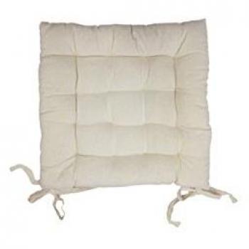 Soleil d'Ocre 005033, Cojín acolchado para silla de algodón, color Beige, 40 x 40 x 5 cm