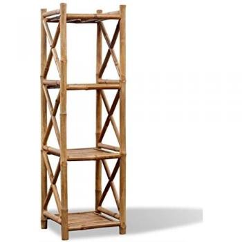 vidaXL 4-Tier Square Bamboo Shelf