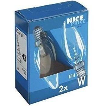Nice Price Vela Pack de 2, 2 x 25 W, E14), transparente