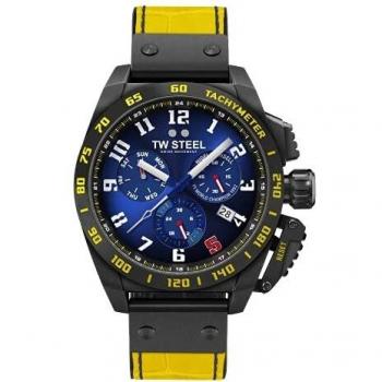 TW Steel TW1017 Fast Lane Limited Edition Men's Watch 46mm 10ATM Chronograph Yellow/Blue