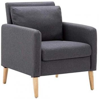 vidaXL Sillón Tapizado 70x73x84 cm Tela Gris Oscuro Silla Asiento Banco Sofá