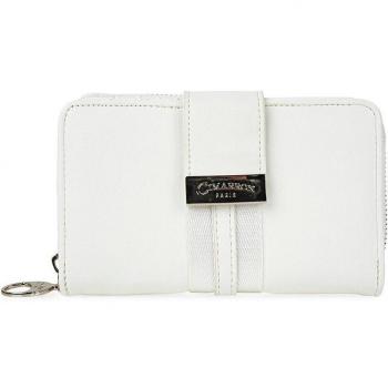 Cartera Cimarrón Jenison para Mujer, Piel Sintética, Color Blanco, con 3 Compartimentos y Cierre Central de Cremallera, Tamaño 10x16 cm, Modelo 319716