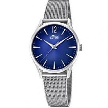 Reloj Analógico Lotus para Mujer 18408/3 en Acero Inoxidable Plateado con Dial Azul y Malla Milanesa