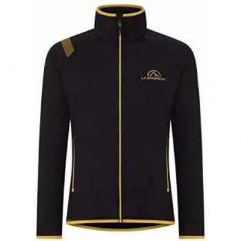 La Sportiva Men's Black and Yellow Full Zip Fleece Jacket