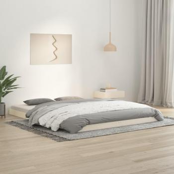 Estructura de cama de madera maciza de pino blanco 150x200 cm