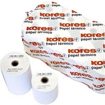 PACK 10 ROLLOS PAPEL TERMICO 60X55X12MM KORES