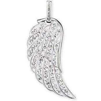 Engelsrufer ala colgante para las mujeres 925 Sterling Silver con cristales blancos 42 mm