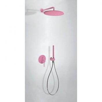 Tres Griferia - Kit De Ducha Monomando Empotrado Con Cierre Y Regulación De Caudal. · Cuerpo Empotrado Incluido · Ducha Fija Ø 300 Mm. Con Rótula. Material Latón. · Soporte Con Toma Pared. · Ducha Móvil Anticalcárea. · Flexo Satin