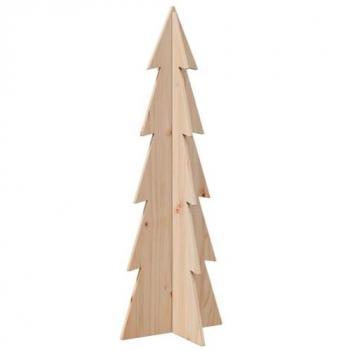 Árbol de Navidad de Madera Maciza de Pino 112 cm - Decoración del Árbol de Navidad, Adorno Decorativo de Madera