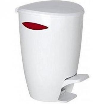 Wenko Cubo de basura blanco de 5 litros - Cubo Interior: Rojo -  - Cubo de basura - Cubo de basura - Cubo - Papelera - Cubo de basura - Cubo de basura