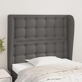 Cabecero con orejas de cuero sintético gris 103x23x118/128cm vidaXL