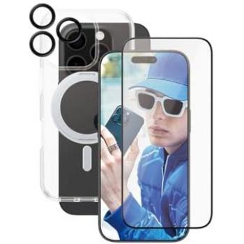 SET PROTECTOR 3 EN 1 CERÁMICO PARA IPHONE 16 PRO - VIDRIO TEMPLADO, FUNDA CON PATAS, CUBIERTA DE LENTE